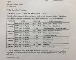 Adakah anda calon tingkatan tiga (3) yang bakal menduduki peperiksaan pt3 tahun 2018? Sk Sri Kelana Jadual Peperiksaan Akhir Tahun 2018 Facebook