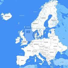 Die mit abstand größte hauptstadt europas ist moskau in russland mit über 11,5 millionen einwohnern und einer fläche von rund 2.500 quadratkilometern. Detaillierte Weisse Europa Karte Vector Eine Grosse Farbkarte Fototapete Fototapeten Gemeinwesen Norge Weissrussland Myloview De