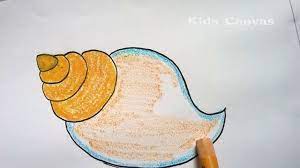 This is an easy pencil sketch drawing! How To Draw Conch Shell Very Easy Drawing For Kids Sea Shell Drawing Colouring Shell Drawing Youtube