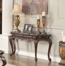 Traditional Style Engraved Sofa Table With Marble Top Dark Cherry Brown In 2020 Marble Console Table Marble Top Coffee Table Wooden Console Table