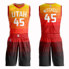 Donovan mitchell utah jazz #45 nike throwback jersey wallpaper with the team's main sponsor, 5 for the fight campaign. Swingman Men S Donovan Mitchell Orange Jersey 45 Basketball Utah Jazz Suit City Edition