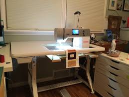 Sew Perfect Quilt Pro 2 Shown With Bernina 770 An Optional White Legs Sewing Machine Quilting Sewing Machine Tables Quilting Room