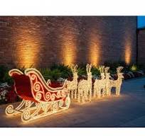 Outdoor Christmas Decoration Led 3d Motif Light Santa Claus Sleigh Reindeer