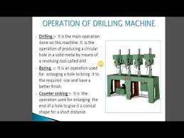 operations on drilling machine in hindi