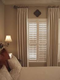 Definitly Need Something Between The Panels If We Do 1 Rod Maybe Even If We Do 2 Rods Window Treatments Bedroom Shutters With Curtains Home
