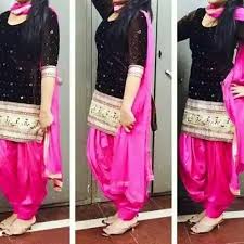 Black And Pink Patiala Suit Velvet Black Nd Pink Suit Classy Dress Outfits Indian Designer Suits Punjabi Suit Neck Designs