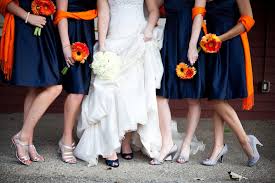 Navy And Orange Bridesmaid Dresses Auburn Wedding Orange Bridesmaid Dresses Orange Wedding Navy Orange Weddings