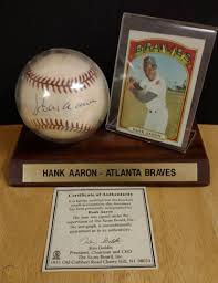 Looking to buy hank aaron baseball cards? Hank Aaron Autographed Signed Baseball Atlanta Braves W Coa Bb Card 1926872857