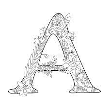 Marquez Avec Des Lettres Livre De Coloriage D A Pour Le Vecteur D Adultes Illustration De Vecteur Illustration Du Fleuri Ligne 70403135