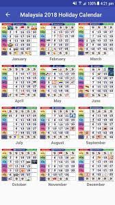 Users can easily differentiate between holiday days and office days because of the different colors for holidays. Malaysia 2018 Holiday Calendar For Android Apk Download