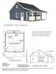 Garage Plans Roomy 2 Car Garage Plan With 6 Ft Front Porch 676 Fp 20 39 X 24 39 Two Car By Behm Garage Plans Garage Plans With Loft Garage Plan