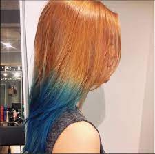 Redhead Hair With Blue Ombre Hair Dye Tips Dipped Hair Hair