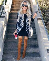 Sweater Dress And Over The Knee Boots Outfit Fashion Style Womens Fashion Casual Spring