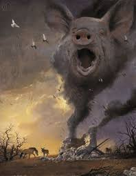 The Gouache Paintings Of Illustrator Bill Mayer Hi Fructose Magazine Creepy Paintings Farm Art Animal Art