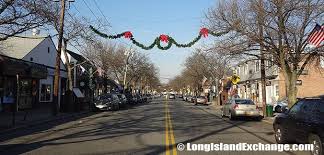 Holiday Scene Down Broadway Massapequa Park Island Town Nassau County