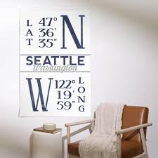 Amazon.com: Lantern Press 36x54 Inch Giclee Art Print Wall Decor, Seattle,  Washington, Latitude and Longitude (Blue): Posters & Prints