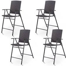 Patio Garden Outdoor Folding Chairs Wicker Bar Stools Outdoor Chairs