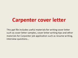 Carpenter Cover Letter