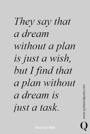 They Say That A Dream Without A Plan Is Just A Wish But I Find That A