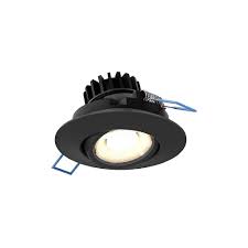 White 4000k canless remodel directional wall wash gimbal integrated led recessed light kit envirolite 3.5 in. Illume 3 Inch Led Round Gimbal Recessed Light In Black Finish 360 Rotation Energy Star The Home Depot Canada
