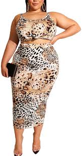 You can find this print on dresses, shoes and even on your purses. Amazon Com Rela Bota Women S 2 Piece Midi Dress Leopard Tank Crop Top Midi Bodycon Skirt Set Clothing