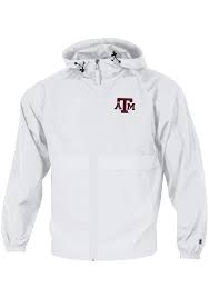 Champion Texas A M Aggies Mens White Primary Logo Packable Light Weight Jacket 14754543