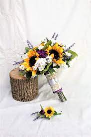 Sunflower Rustic Wedding Bridal Bouquet These Sunflowers As Realistic As One Can Ge Wedding Bouquets Bride Wedding Bouquet Fake Flowers Rustic Wedding Bouquet