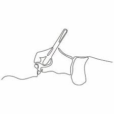 Single One Line Drawing Of Hand Writing With A Pen On Paper Vector Illustration Hand Drawn Minimalism Hand Clipart Illustration Pencil Png And Vector With Tr Line Art Vector How To