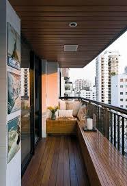 Bench And Ceiling Paneling Made Of Wood For The Small Balcony Balcony Narrow Balcony Bench Ceiling Small Balcony Design Balcony Design Terrace Design