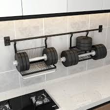 Stainless steel kitchen rack ukg workforce ready. Punch Free Kitchen Storage Rack Black Stainless Steel Wall Mounted Spoon Spice Dish Rack Multifunction Kitchen Organizer Racks Holders Aliexpress