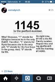 Year 1145 (mcxlv) was a common year starting on monday (link will display the full calendar) of the julian calendar. 1145 Perfect Number Also Hidden 1 Meaning That Is Riker S Favorite Number R5riker R5rydel R5rocky R5rossr5 Ratliff Perfect Number R5 Austin And Ally