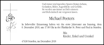 Find your friends on facebook. Traueranzeigen Von Michael Peeters Niederrhein Nachrichten Trauerportal