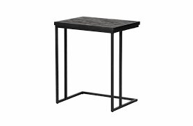 Engineered petrified wood stool black. Bepurehome Side Table Sharing U Shape Black Wood Metal Orangehaus
