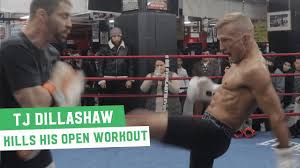 And that was the returning dillashaw, who took home a split. A Shredded Tj Dillashaw Shows No Signs Of Energy Loss With Weight Cut Youtube