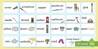 Maybe you would like to learn more about one of these? Everyday Objects Picture And Word Association Game
