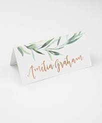 Rose Gold Eucalyptus Place Cards Flat Or Folded By The Printable Shop Anne Oli Wedding Name Cards Wedding Table Name Cards Printable Place Cards Wedding