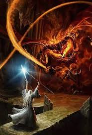 L Ombre Contre La Lumiere Balrog Gandalf Middle Earth Art