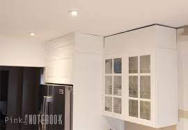 Soffits above kitchen cabinets can be decorated with special wallpaper, artwork, antique kitchen artifacts or anything else. Diy How To Disguise A Kitchen Soffit Pink Little Notebookpink Little Notebook