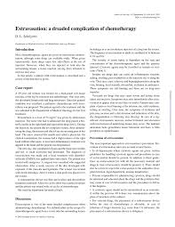 Pdf Extravasation A Dreaded Complication Of Chemotherapy