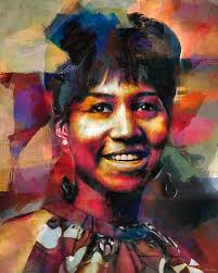 Aretha Franklin Throw Pillow by Mal Bray