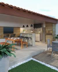 Uberdachte Terrasse Fliesen Bodenbelag Outdoor Kuche Bartresen Essbereich Beige Grautone Terassenentwurf Design Fur Aussenkuche Garten Kuche