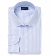 Dja Sea Island Blue End On End Stripe Custom Dress Shirt By Proper Cloth