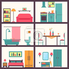 The leading tiny house marketplace. Mobel Icon Set Fur Zimmer Des Hauses Fototapete Fototapeten Cutaway Innenraume Infografik Myloview De