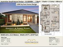 2 Bed 2 Bath Small House Plan 111sbhrh Concept House Plan Set 1200 Sq Ft House Modern House Plans House Plans