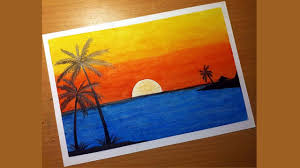 Oleh karenanya dalam berbagai event lomba mewarnai hampir selalu menyertakan objek pemandangan di dalamnya. Cara Mudah Menggambar Dan Mewarnai Gradasi Pemandangan Sunset Dengan Crayon Oil Pastel Youtube