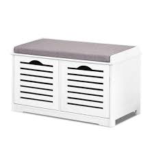 Shoe Bench Artiss Wooden Hallway Shoe Storage Cabinet With Fabric Seat Stool Amazon Com Au Home Best shoe storage bench seats for bedroom with padded seat 1.