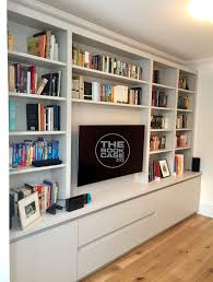 Stylish Purpose Built Media Storage Unit Housing Tv And Dvd S In Drawers Below Pantryorg Living Room Wall Units Living Room Built In Units Living Room Shelves