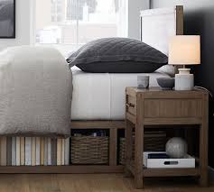 Platform beds also come in a variety of sleek designs from leather. Brooklyn Storage Platform Bed Headboard Pottery Barn