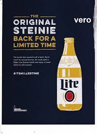 Miller Lite Beer 2015 Print Ad Alcohol Advert Mag Page Clipping Steinie Bottle Beer Prints Lite Beer Beer