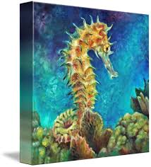 Sea Horse I By Nancy Tilles Palm Beach Gardens Sea Horse I And Ii Is Part Of A Series On Fish Portraits Seahorse Art Seahorse Painting Sea Creatures Art